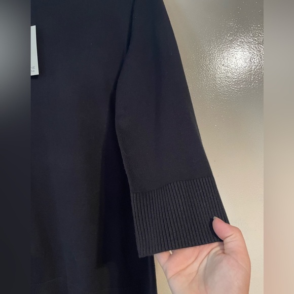 NWT black Adrienne Vittadini Top size L sweater causual minimalist - Picture 2 of 9